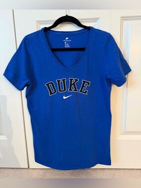 Duke 🔵Blue Devils Nike Women's Vault Tri-Blend V-Neck Shirt Top Large cute